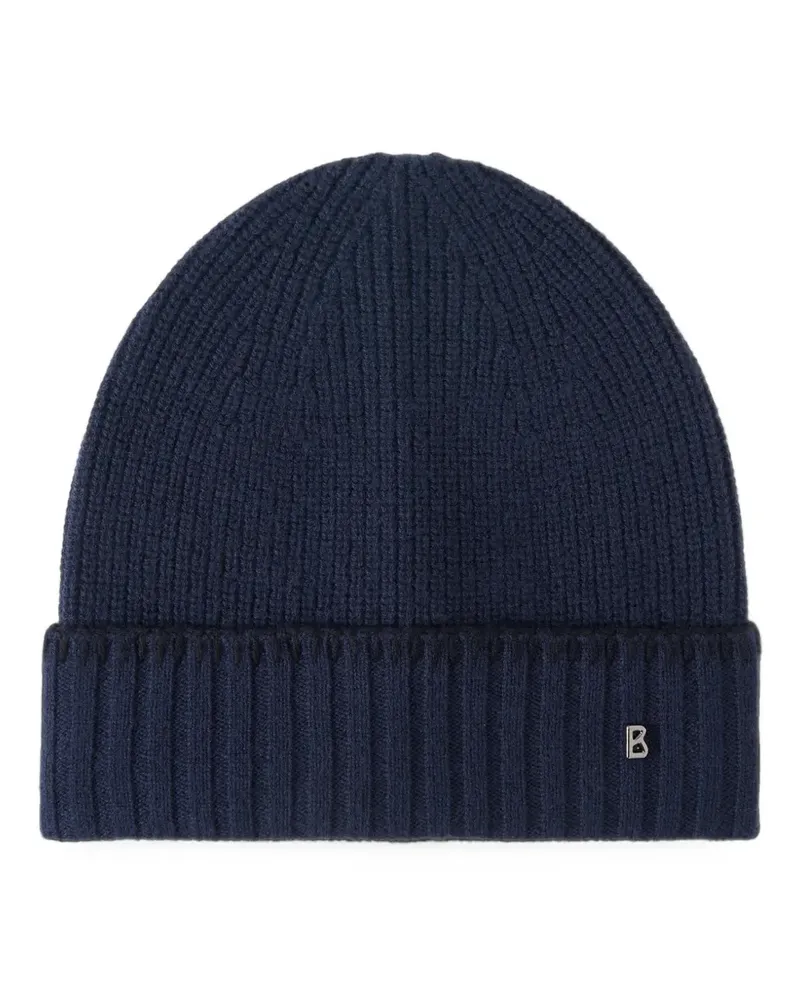 Bogner Moulan Beanie aus geripptem Wollstrick - Blau Blau
