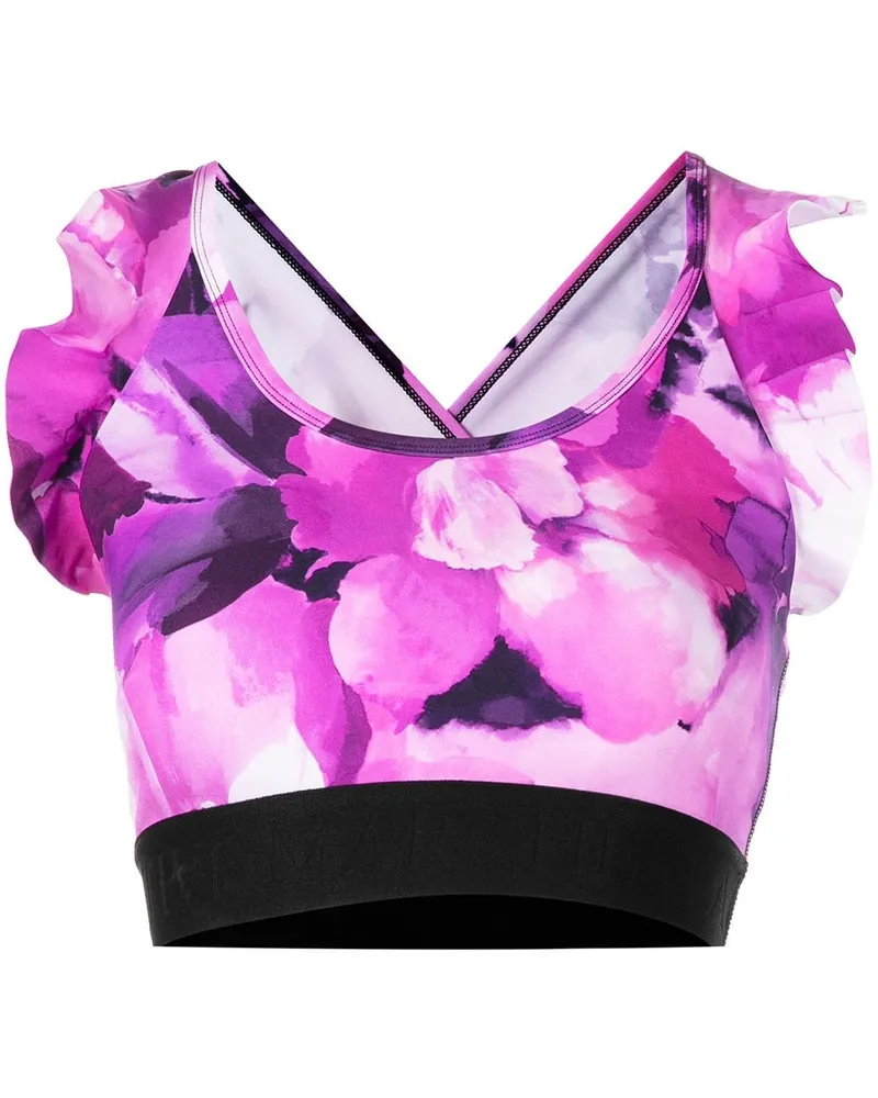 Marchesa Sport-BH mit Blumen-Print Violett