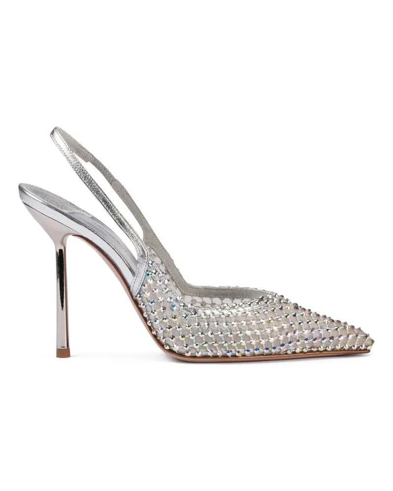 Le Silla Gilda Slingback-Pumps mit Strass - Weiß Weiß