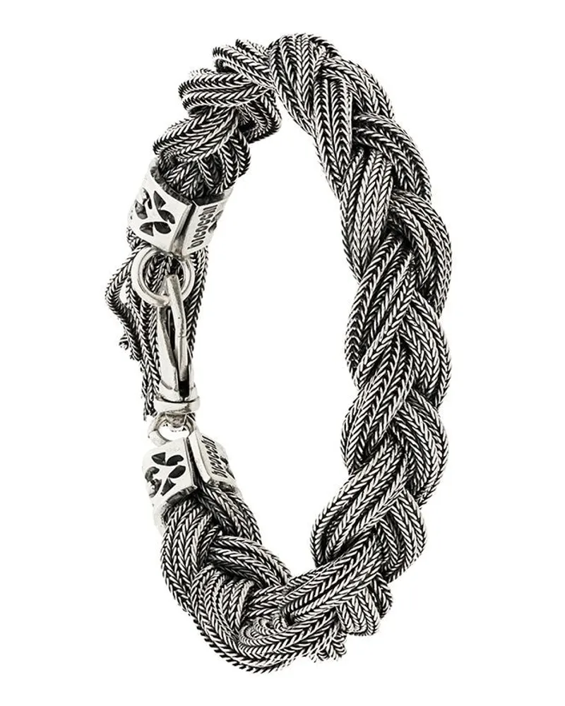 Emanuele Bicocchi Geflochtenes Silberarmband Silber