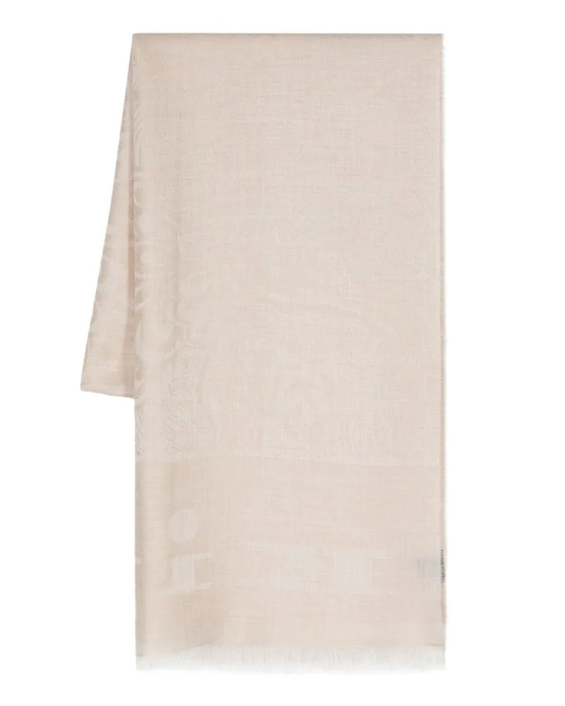 Kiton Schal mit Fransen - Nude Nude