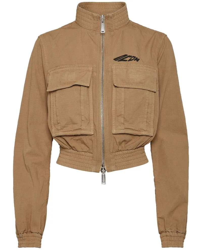 Dsquared2 Icon Cropped-Jacke - Nude Nude