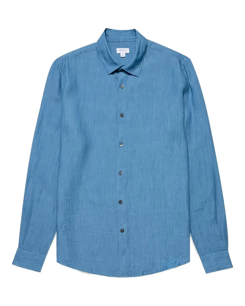 Sunspel long-sleeve linen shirt - Blau Blau