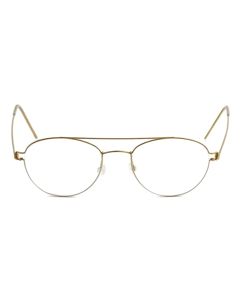 Lindberg Christoffer double-bridge glasses frames - Gold Gold