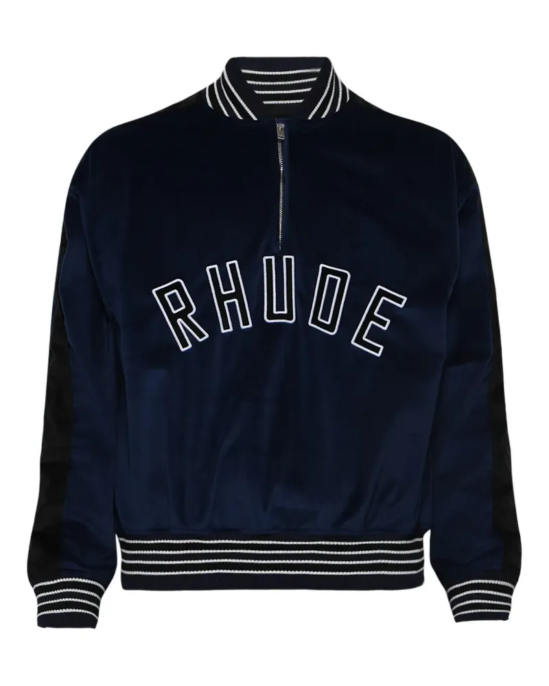 RHUDE Collegejacke mit Viertelreißverschluss - Schwarz Schwarz