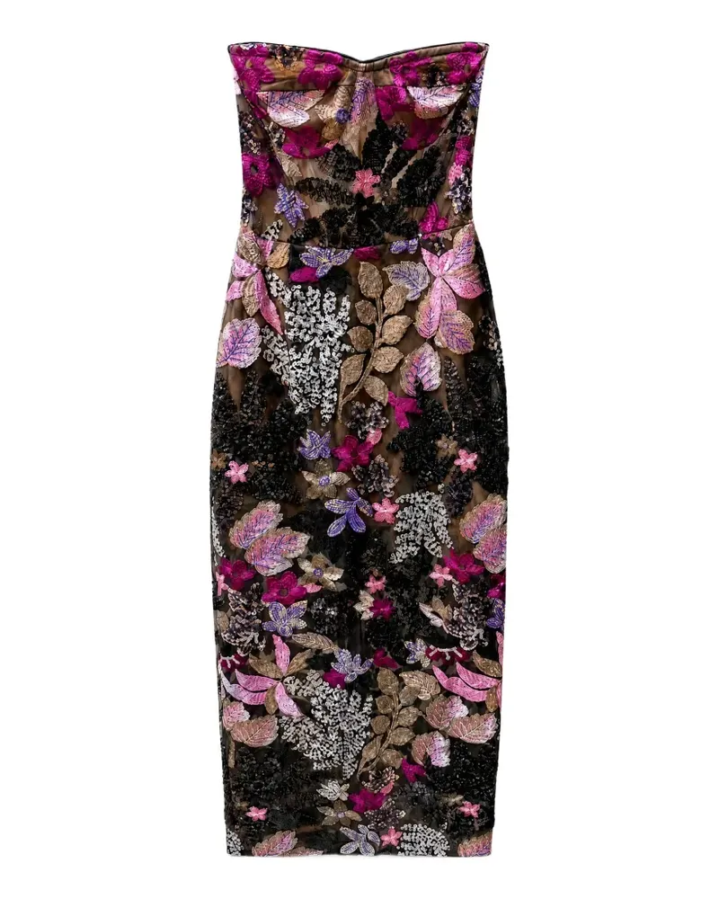 BRONX AND BANCO Midikleid mit Blumen-Stickerei - Violett Violett