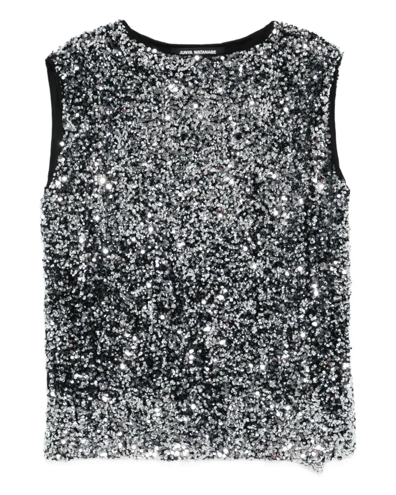 Junya Watanabe Top mit Pailletten - Schwarz Schwarz