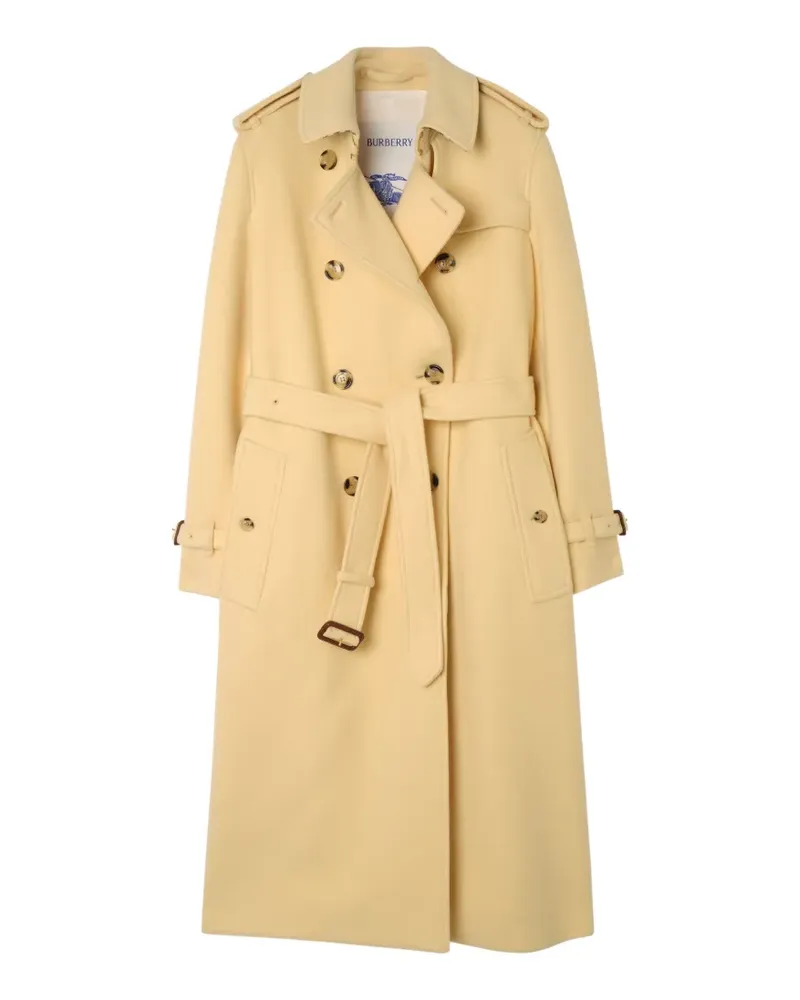 Burberry long cashmere Kensington trench coat - Gelb Gelb