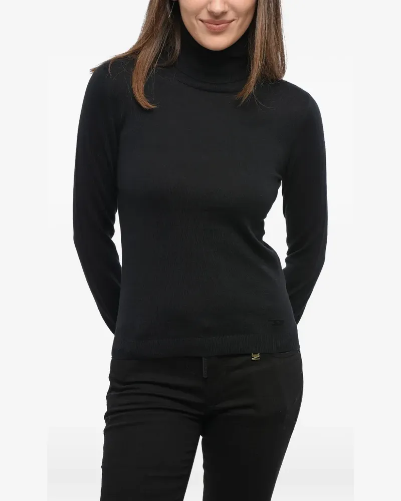 Diesel Fleecepullover mit Rollkragen - Schwarz Schwarz