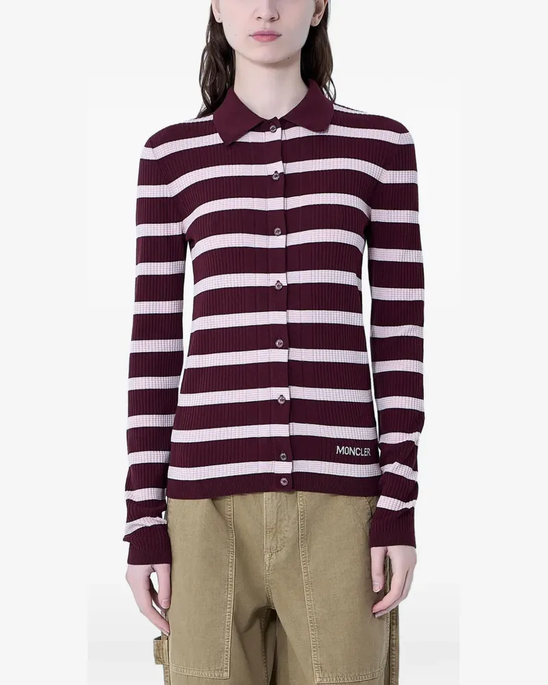 Moncler striped ribbed cardigan - Rot Rot