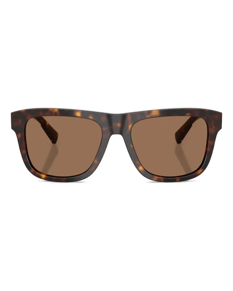 Dolce & Gabbana Eckige Sonnenbrille in Schildpattoptik - Braun Braun