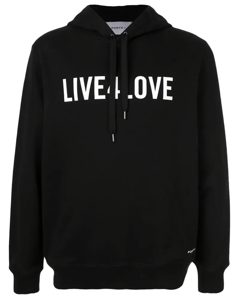 Ports V Kapuzenpullover mit Slogan - Schwarz Schwarz