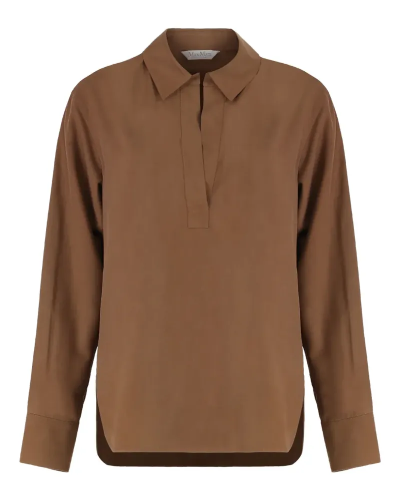 Max Mara rounded hem silk fabric shirt - Braun Braun