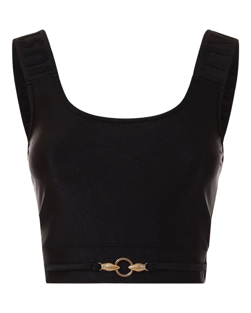 Just Cavalli Cropped-Top mit Logo - Schwarz Schwarz