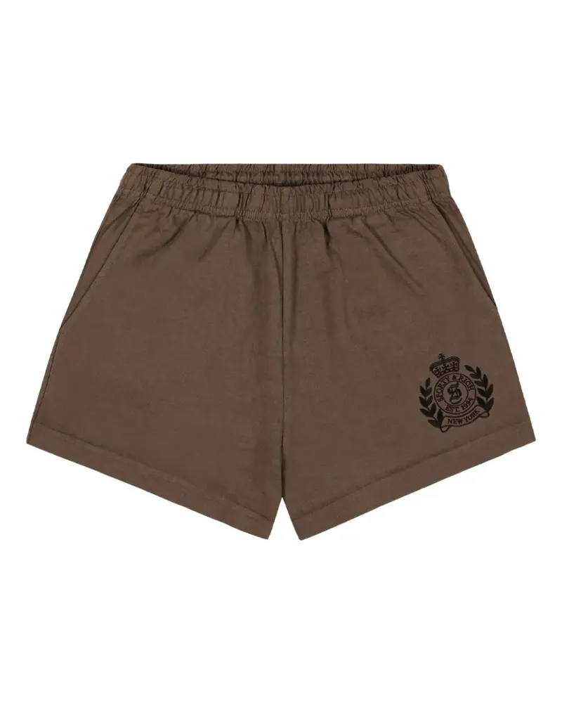 SPORTY & RICH NY Crest Disco Shorts - Braun Braun