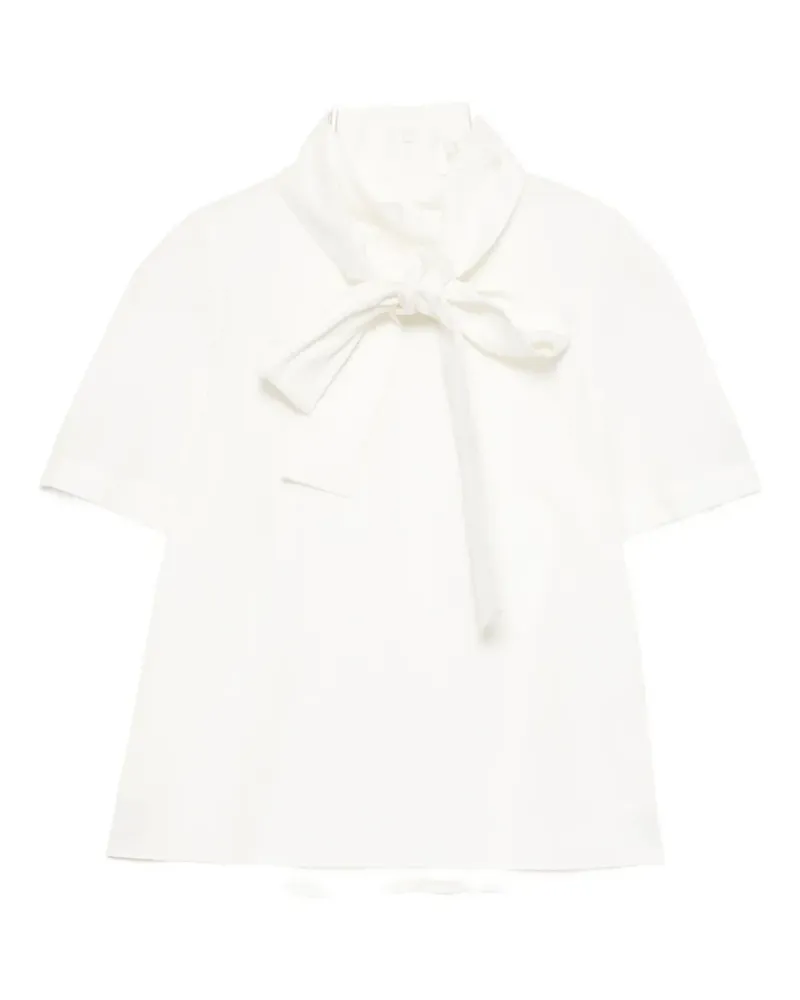 SHUSHU/TONG bow tie short-sleeved top - Weiß Weiß