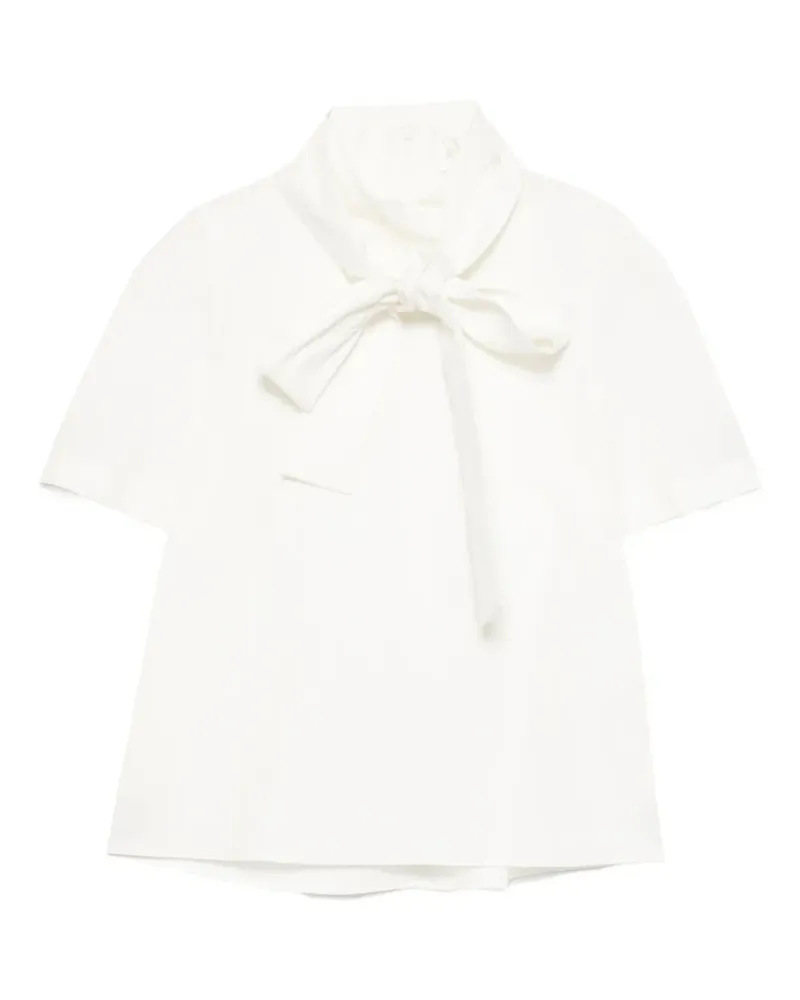 SHUSHU/TONG Kurzärmeliges Oberteil mit Schleife - Weiß Weiß