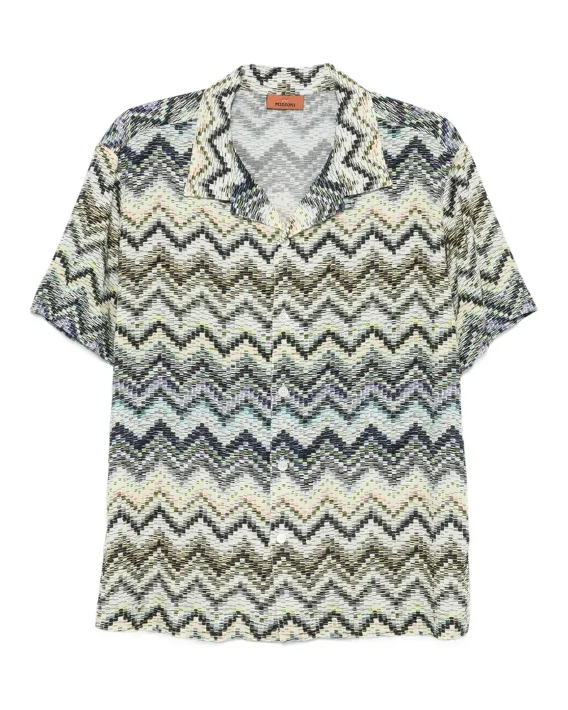 Missoni zigzag-print short-sleeve shirt - Nude Nude
