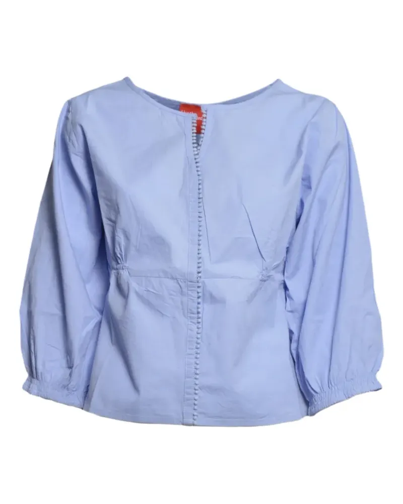 ..,merci bobble-trim elasticated-waist blouse - Blau Blau