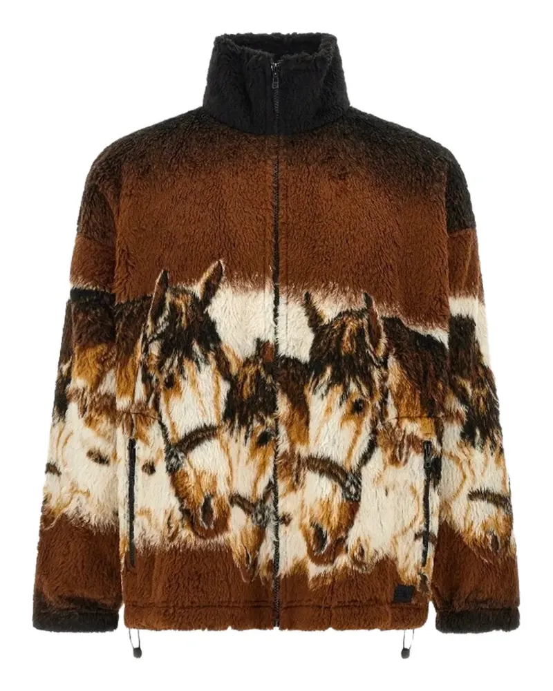 Maison Margiela horse portait fleece - Braun Braun