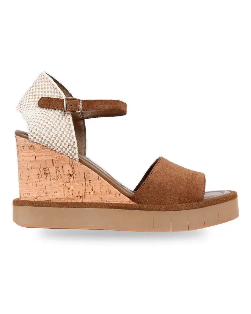 Paloma Barceló Eileen suede wedge sandals - Braun Braun