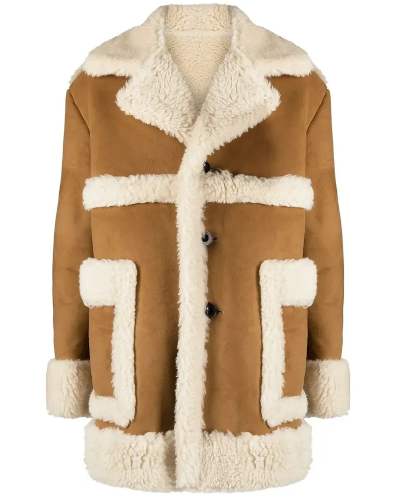 Sacai Mantel aus Faux Shearling - Braun Braun