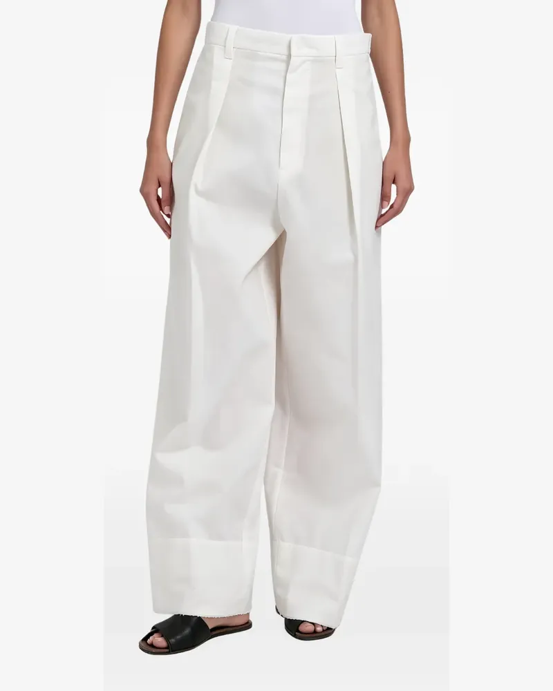 Brunello Cucinelli Wide-Leg-Hose mit Bundfalten - Weiß Weiß