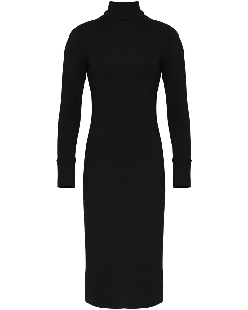 Gloria Coelho Kleid mit Stehkragen - Schwarz Schwarz