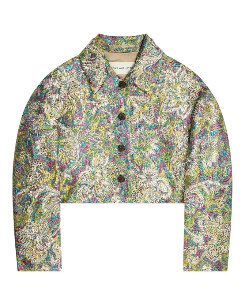 Dries van Noten Jacke mit Jacquardmuster - Grün Grün