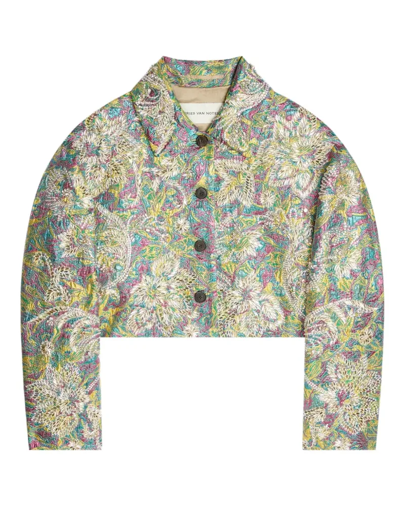 Dries van Noten Jacke mit Jacquardmuster - Grün Grün