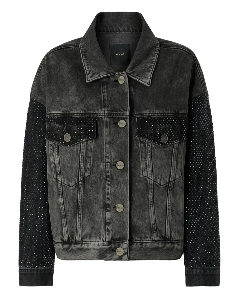 Pinko Jeansjacke mit Stone-Wash-Effekt - Schwarz Schwarz