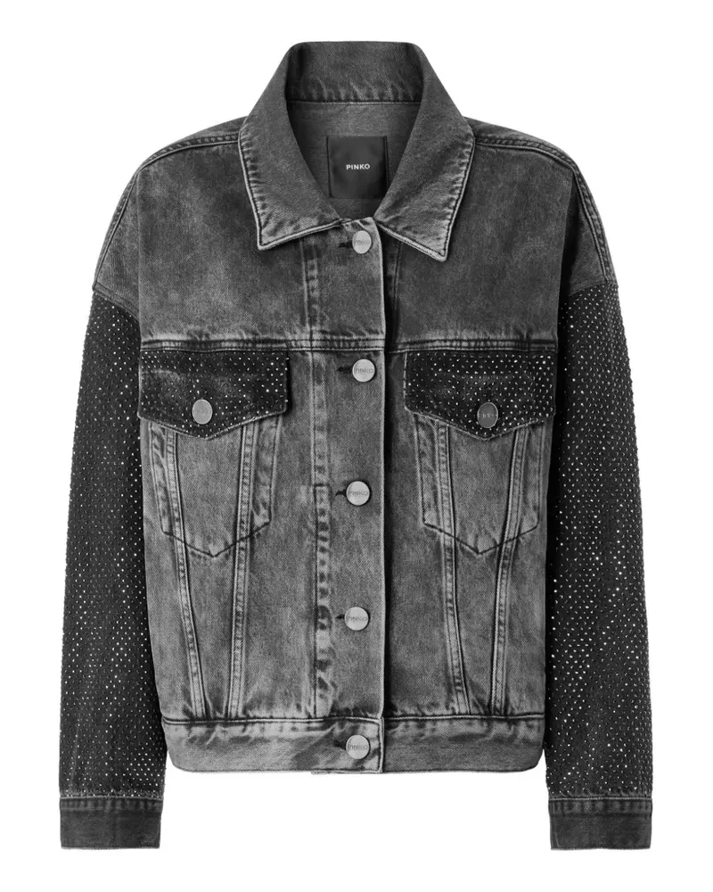 Pinko Jeansjacke mit Stone-Wash-Effekt - Schwarz Schwarz