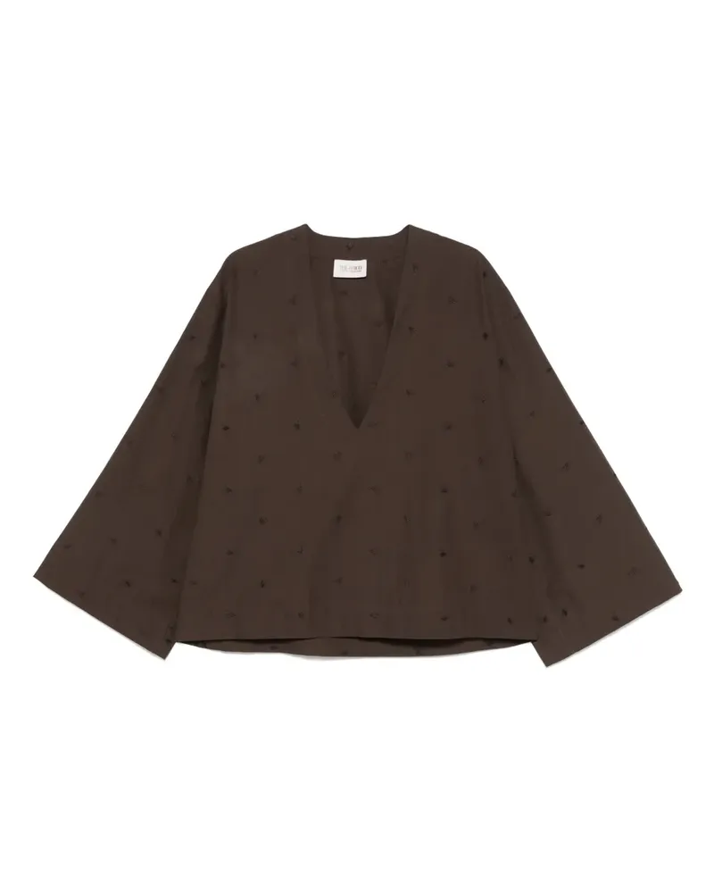 ATTICO Bluse mit V-Ausschnitt - Braun Braun