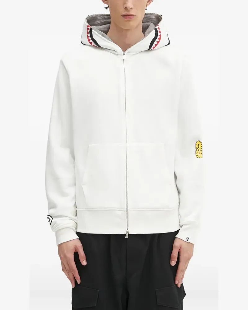 BAPE Kapuzenjacke mit Haimotiv - Weiß Weiß