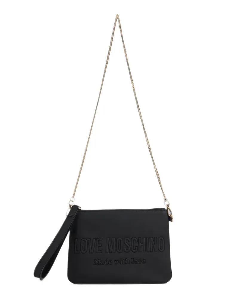 Moschino Umhängetasche mit Kettenriemen - Schwarz Schwarz