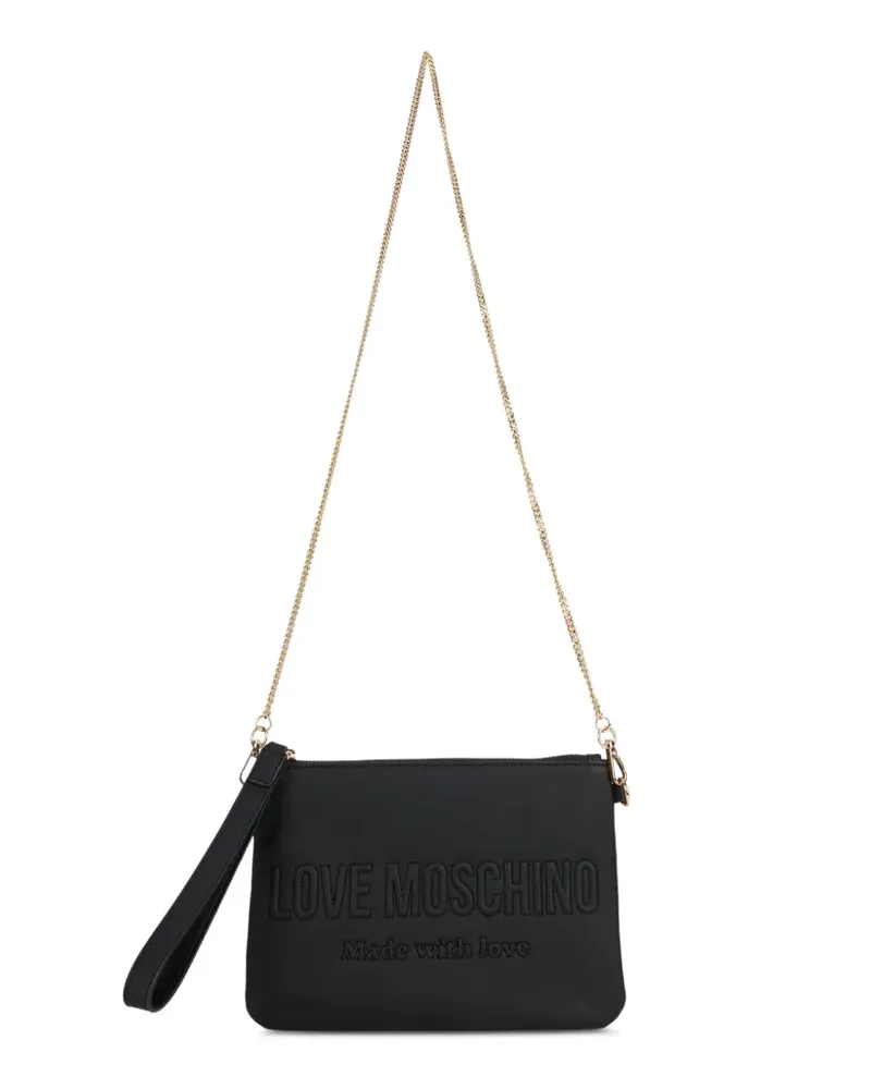 Moschino Umhängetasche mit Kettenriemen - Schwarz Schwarz
