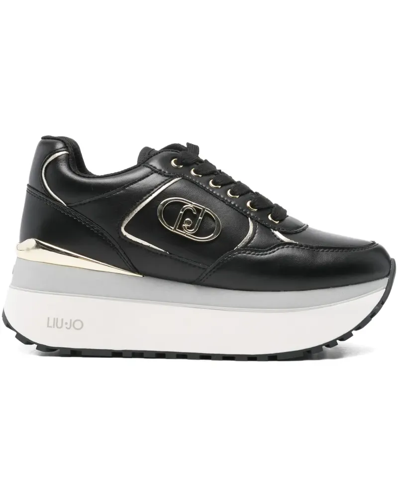 Liu Jo Plateau-Sneakers mit Logo - Schwarz Schwarz