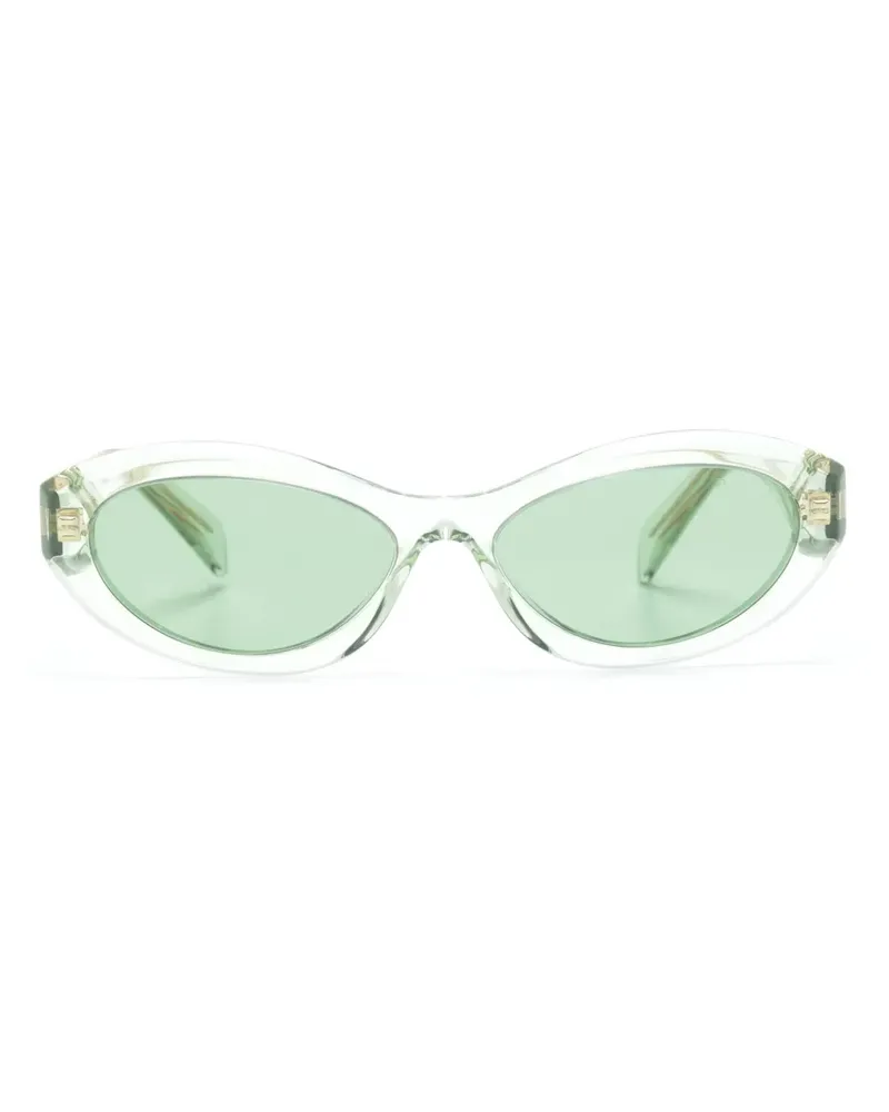 Prada Sonnenbrille mit ovalem Gestell - Grün Grün