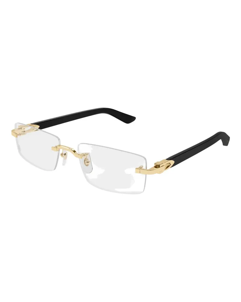 Cartier Rahmenlose Brille mit eckigen Gläsern - Schwarz Schwarz