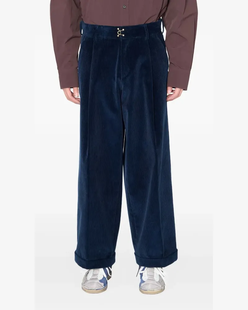 kolor Hose aus Cord mit Hakendetail - Blau Blau