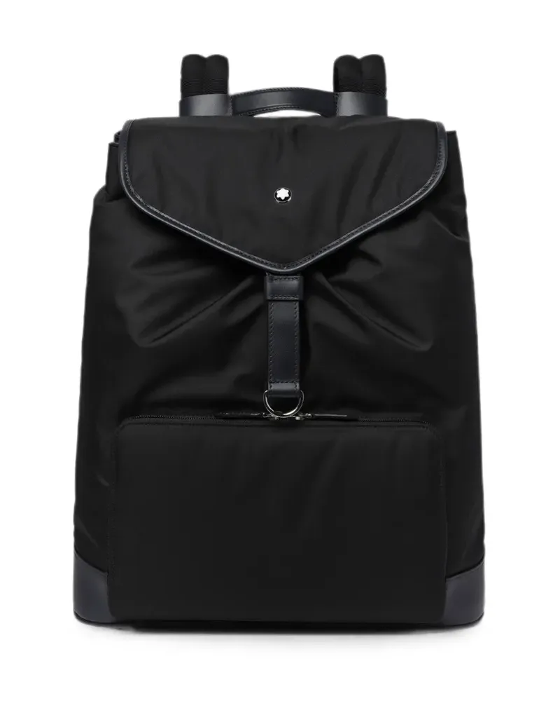 Montblanc Großer Rucksack aus Canvas mit Logo-Schild - Schwarz Schwarz