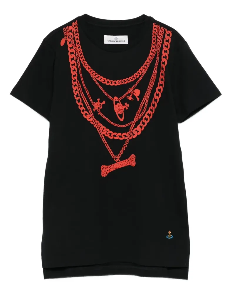 Vivienne Westwood T-Shirt mit Ketten-Print - Schwarz Schwarz