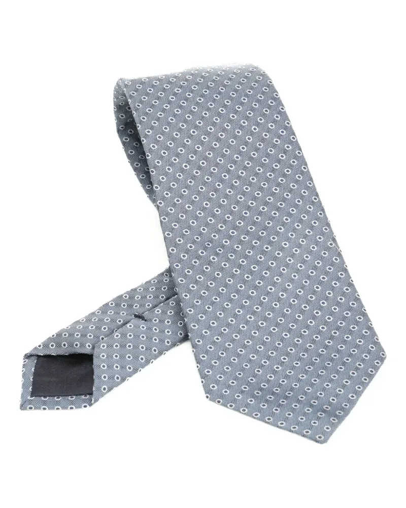 Giorgio Armani Krawatte mit Punktemuster - Blau Blau