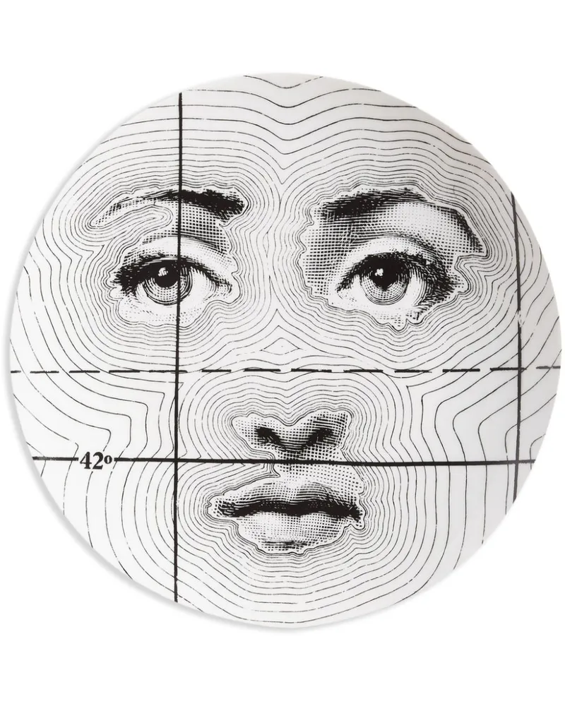 Fornasetti Tema e Variazioni N.99 Wandteller Weiß