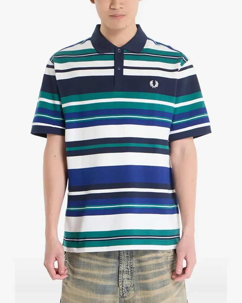 Fred Perry striped relaxed-fit polo shirt - Blau Blau