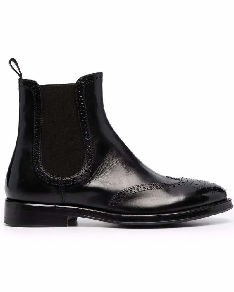 Alberto Fasciani Chelsea-Boots mit Budapestermuster - Schwarz Schwarz