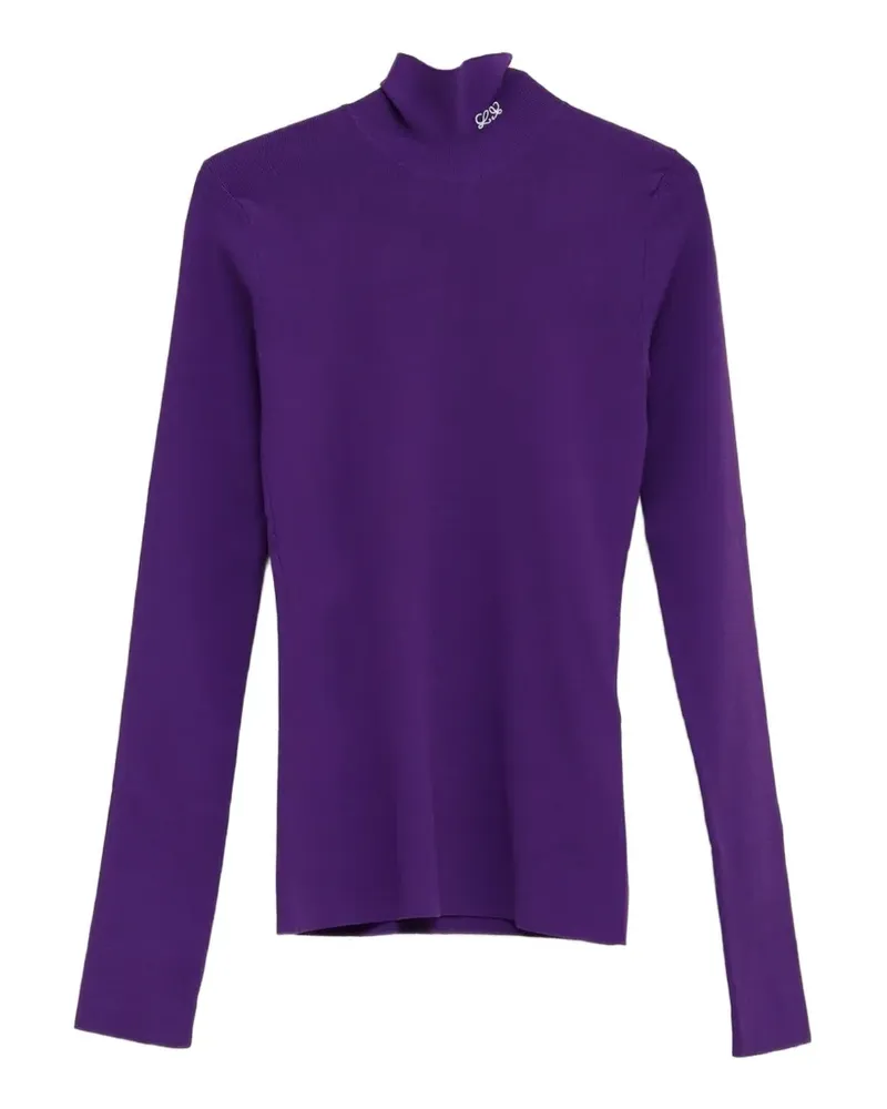 Loewe logo-embroidered high-neck sweater - Violett Violett