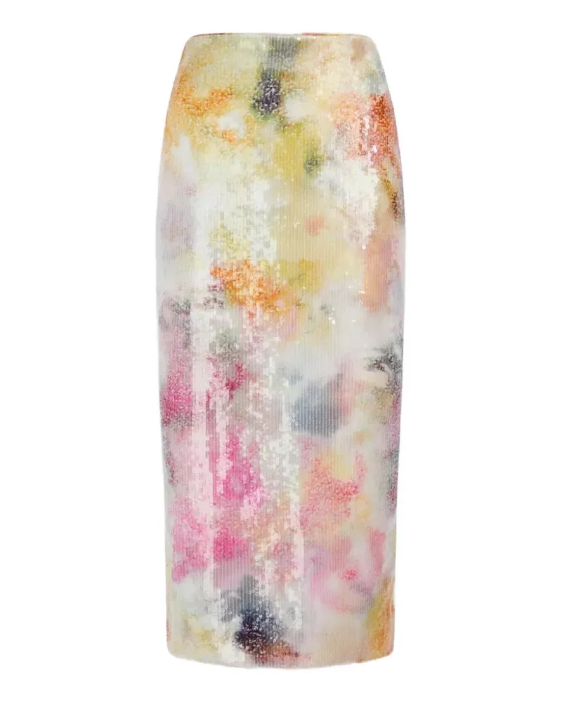 Aje. Sybilla sequin-embellished midi skirt - Nude Nude
