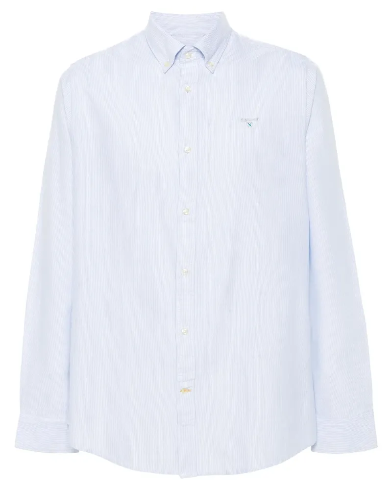 Barbour Gestreiftes Hemd mit Logo-Stickerei - Blau Blau