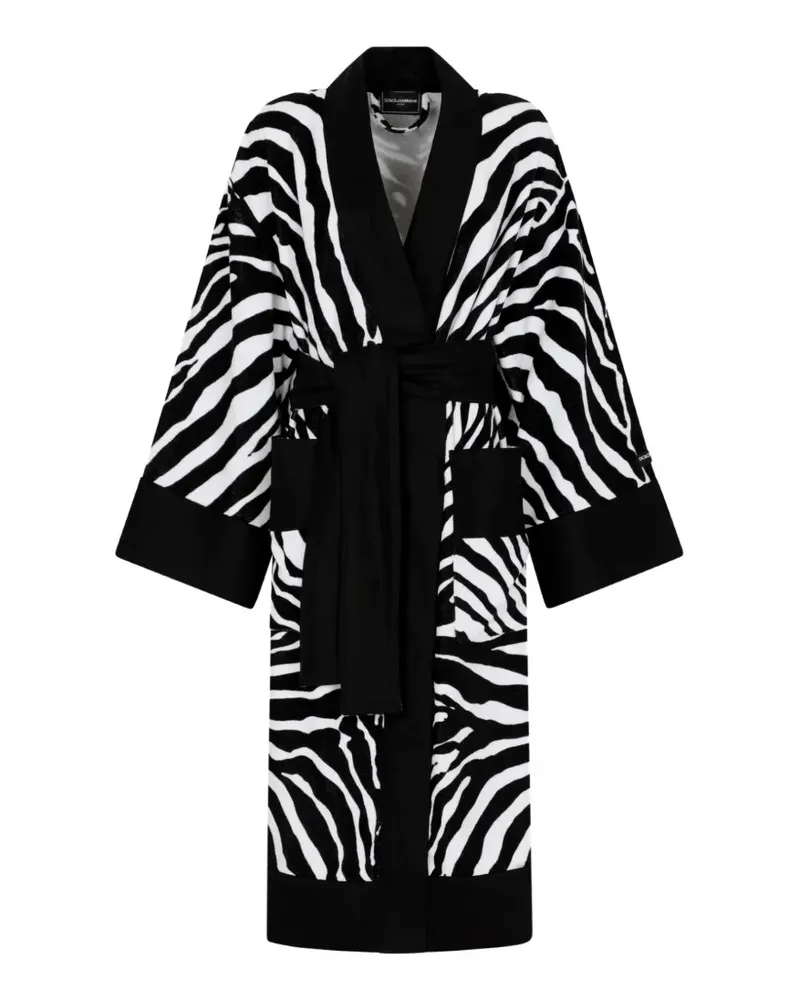 Dolce & Gabbana Morgenmantel mit Print - Schwarz Schwarz